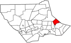 Map of Lycoming County, Pennsylvania highlighting Shrewsbury Township