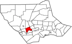 Map of Lycoming County, Pennsylvania highlighting Woodward Township
