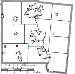 Location of Ludlow Falls in Miami County