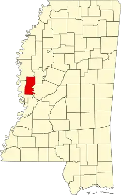 State map highlighting Sharkey County