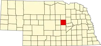 Map of Nebraska highlighting Greeley County