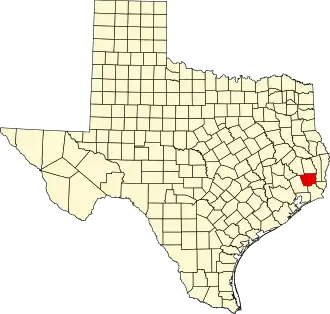 State map highlighting Hardin County