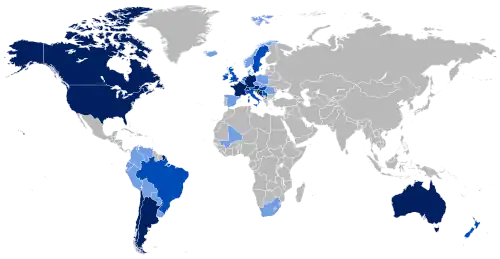 Map of the Croatian people in the world.