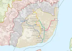 Lisbon Metro network in May 2004, after the Pontinha–Amadora Este segment of the Blue Line and the Campo Grande–Odivelas segment of the Yellow Line opened.