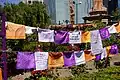 Multiple colorful sheets include messages of complaints and denunciations.