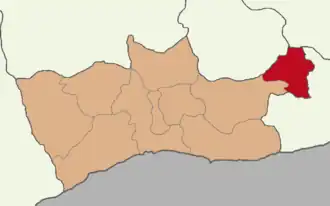Map showing Dargeçit District in Mardin Province