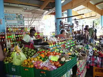 A view of the market in Sainte-Anne