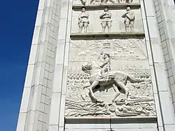 Marshal Zhukov depicted on Victory Memorial facade, Prokhorovka