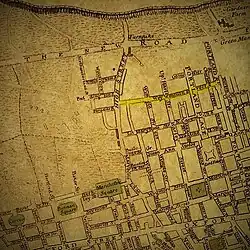 Map clipping of Marylebone from around 1770 showing New Cavendish Street