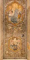 Central and rear part of the dropped ceiling : the Virgin of Gonfalone and the Conversion of Paul