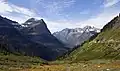 Mount Cannon at center left rises above the McDonald Valley