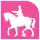 Pictogram of Zaragoza metro station. It features the silhouette of an equestrian riding a horse.