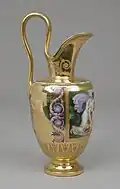 Milk jug (pot à lait Étrusque), part of a breakfast service (déjeuner); 1813; hard-paste porcelain; height (with handle): 21.3&nbsp;cm; Metropolitan Museum of Art