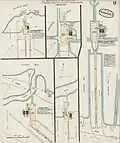 Sanborn map of lumber mills at Millview in 1884