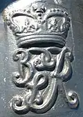 Cypher of George III on a cannon at Elizabeth Castle, Jersey