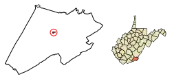 Location of Union in Monroe County, West Virginia.