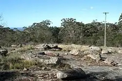 Igneous rock exposed at peak
