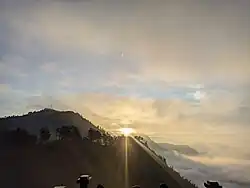 Sunrise over Mount Penanjakan, one of the mountains surrounding the massif