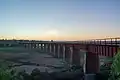 Rail bridge over flats