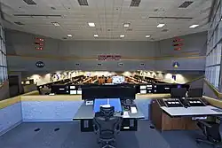 Interior of the recently renovated firing room 1 in 2018.