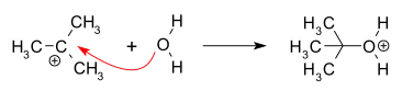 Recombination of carbocation with a nucleophile