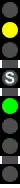 Two-shot grade time signal, switch set to straight, next signal is red only due to grade timing