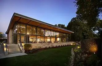 The exterior of The Garden Room and Rose Garden.