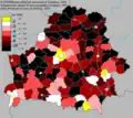 Rate of natural increase (by district, 2019)