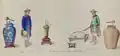 Servant responsible for tea and drinks (left) and cooking (right) for the Emperor and the Royal Family