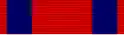 Width-44 red ribbon with width-10 blue stripes 2 units away from the edges