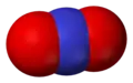 Spacefill model of nitronium
