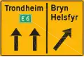 Lane guide[N 1] Shows which destination a lane is intended for.