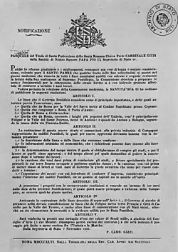 Act establishing the start of works, 7 November 1846