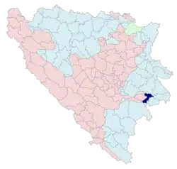 Location of Novo Goražde within Bosnia and Herzegovina