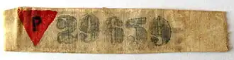 German concentration camp badge for Polish (non-Jewish) political prisoner in Stutthof.ID 29659 – Lidia Główczewska&nbsp;[pl]