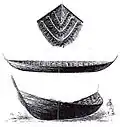 Nydam ship prow, archeological drawing
