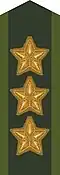 Collar patch m/58 (gold) on uniform m/58-m/59 and field uniform M90 (1983–2002)
