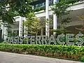 Oasis Terraces front entrance signage in September 2018.