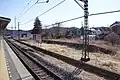 View of the disused freight platform next to platform 1 in February 2012