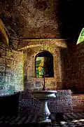 The old baptistery showing the original bricks, adobe blocks and masonry used in constructing the church between 1743 and 1748