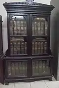 Bookshelves of early 1920s are still preserved in the school. The bookshelf contains original copies of Encyclopædia Britannica.
