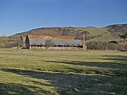 Remains of the Ministry of Defence buildings at Tonfanau, the temporary Python site for Wales
