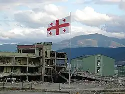 A destroyed Georgian military base in Gori