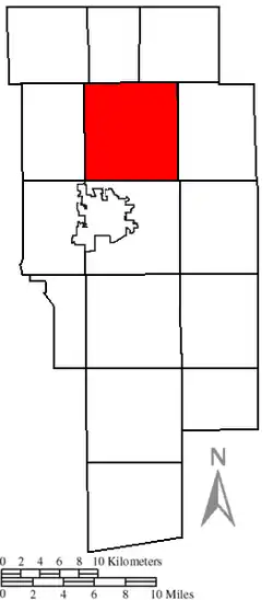 Location of Orange Township in Ashland County.