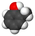 Spacefill model of o-cresol