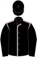 Black, pink seams, black sleeves, black cap