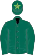 DARK GREEN, dark green cap, light green star
