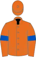 Orange, royal blue armlets