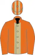 Orange, beige stripe, striped cap
