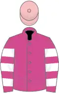 Petunia, white hooped sleeves, pink cap